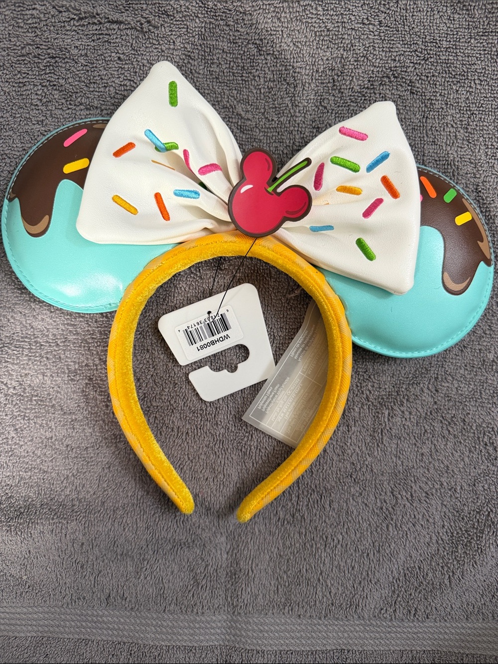 Disney Minnie Loungefly Ice Cream Sprinkle Ear Headband - Turquoise & Yellow
